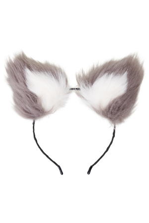 Анальная втулка с хвостом и ушки TOYFA Metall, серебристая, 44.4 см