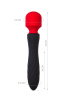Двусторонний вибромассажер Black&Red by Toyfa, силикон, черный